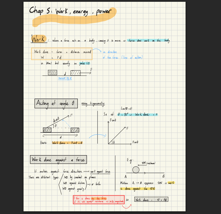 Mechanics Work Energy Power notes